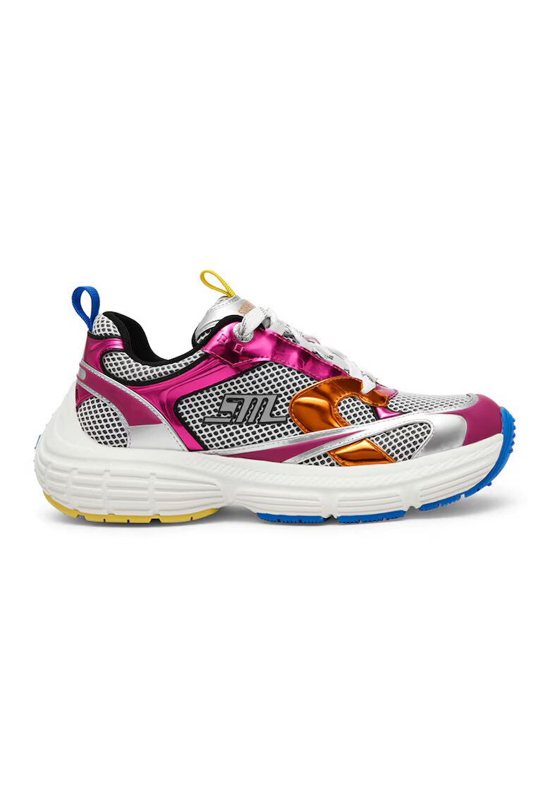 Steve Madden Pantofi sport Parker din piele ecologica cu insertii din plasa - Fucsia/Albastru royal/Alb optic