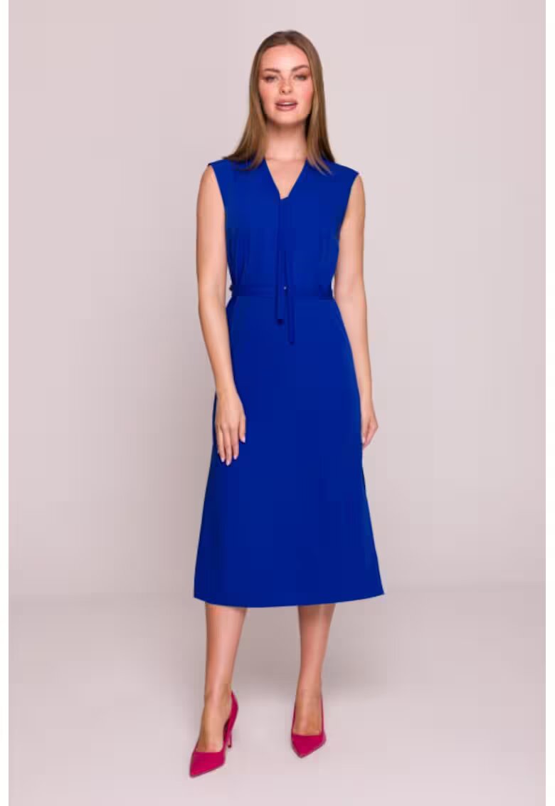 Stylove Rochie cu decolteu legat si curea in talie -
