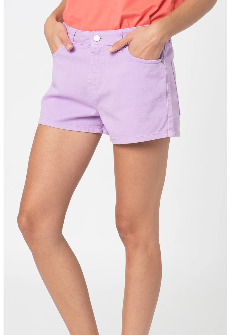 Sundek Pantaloni scurti de denim cu aplicatie logo brodata pe partea din spate - Lila