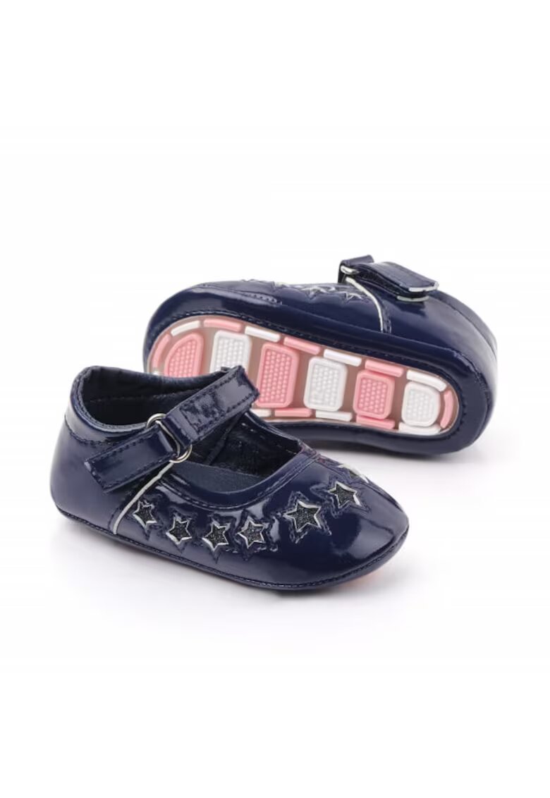 Superbaby Pantofi Model AL 15909 cu stelute - Piele lacuita - 6-9 luni - Bleumarin -