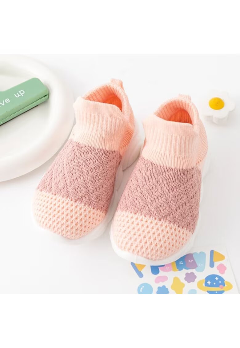 Superbaby Pantofi Sport Model Crosetat - Textil - Talpa Din Cauciuc Flexibil Antiderapant - Roz