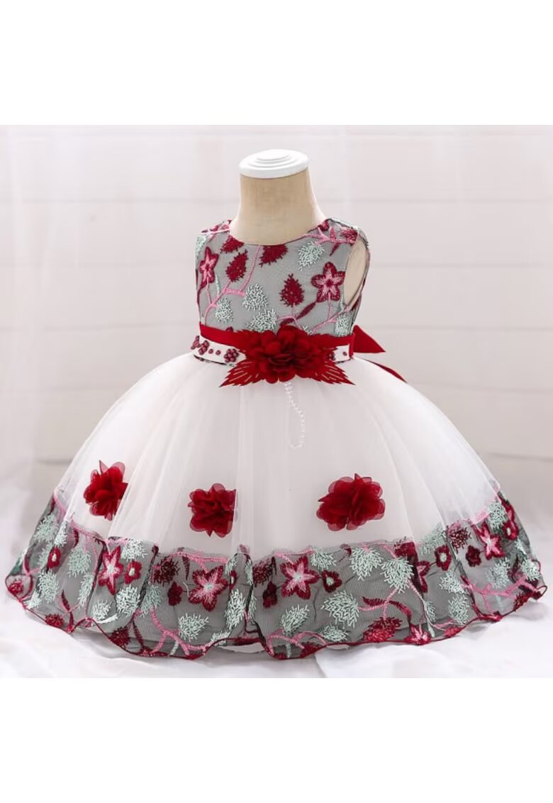 Superbaby Rochie Ocazie Model AL 11680 cu broderie visinie - 3-6 luni -