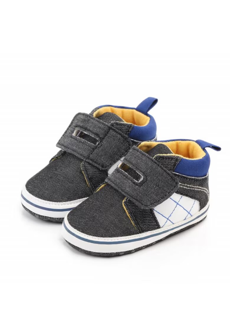 Superbaby Tenisi Casual - Textil - Baieti - Velcro - Gri Petrol - 3-6 luni -