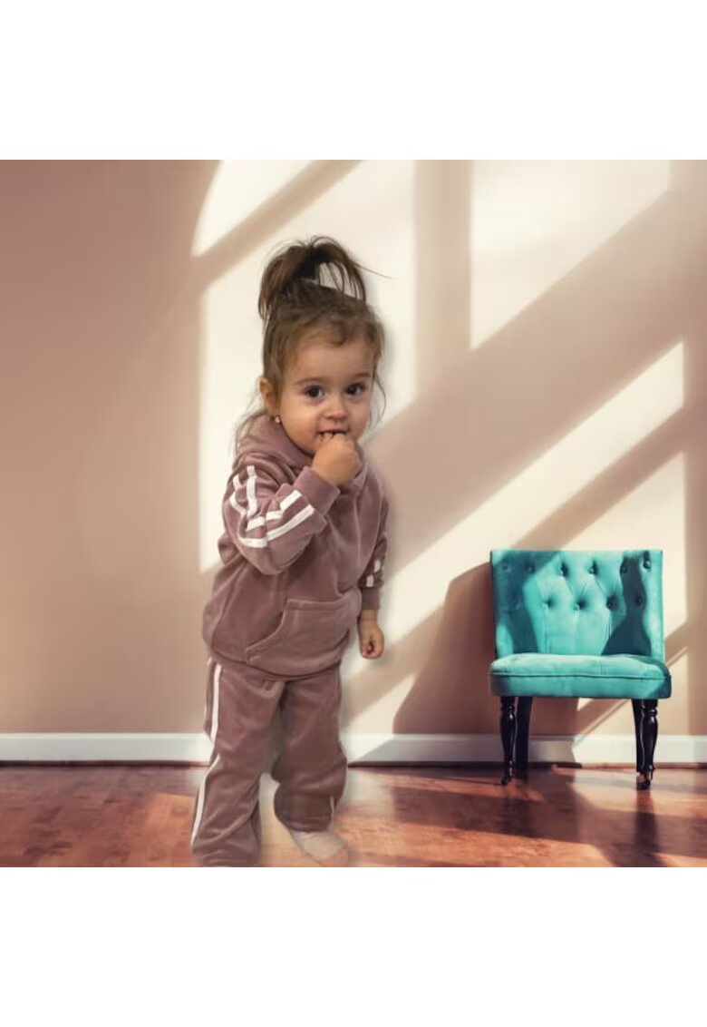 Superbaby Trening Model AL 12083 din catifea - Roz pudrat - Roz pudrat