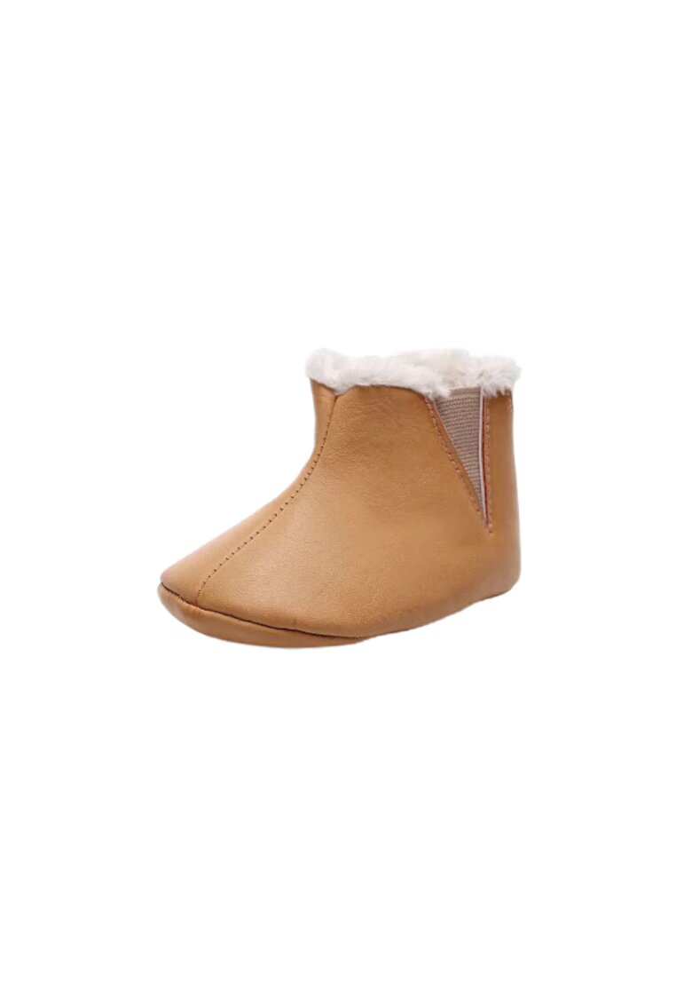 SuperBebeShop Cizme Imblanite - Model Simply - Peste glezna - Baieti/ Fete - Fermoar - Maro Deschis