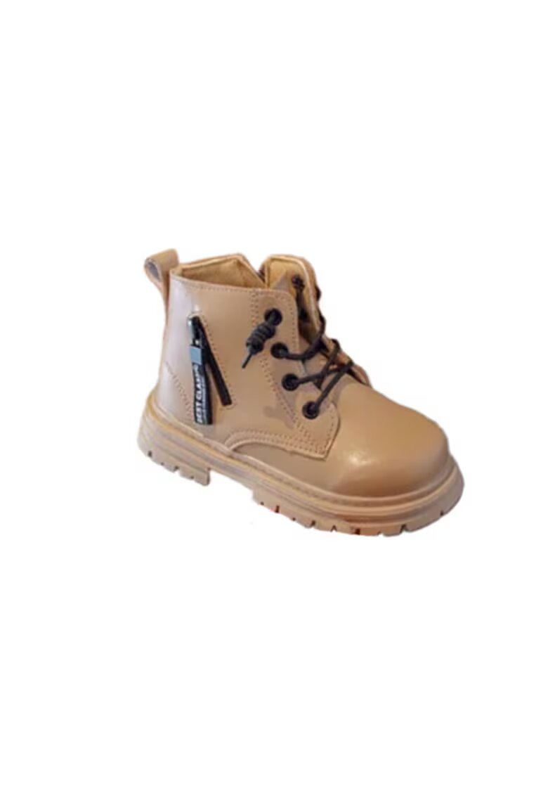SuperBebeShop Ghete Neimblanite - Peste glezna - Piele ecologica - Baieti - Fermoar - Siret - Crem