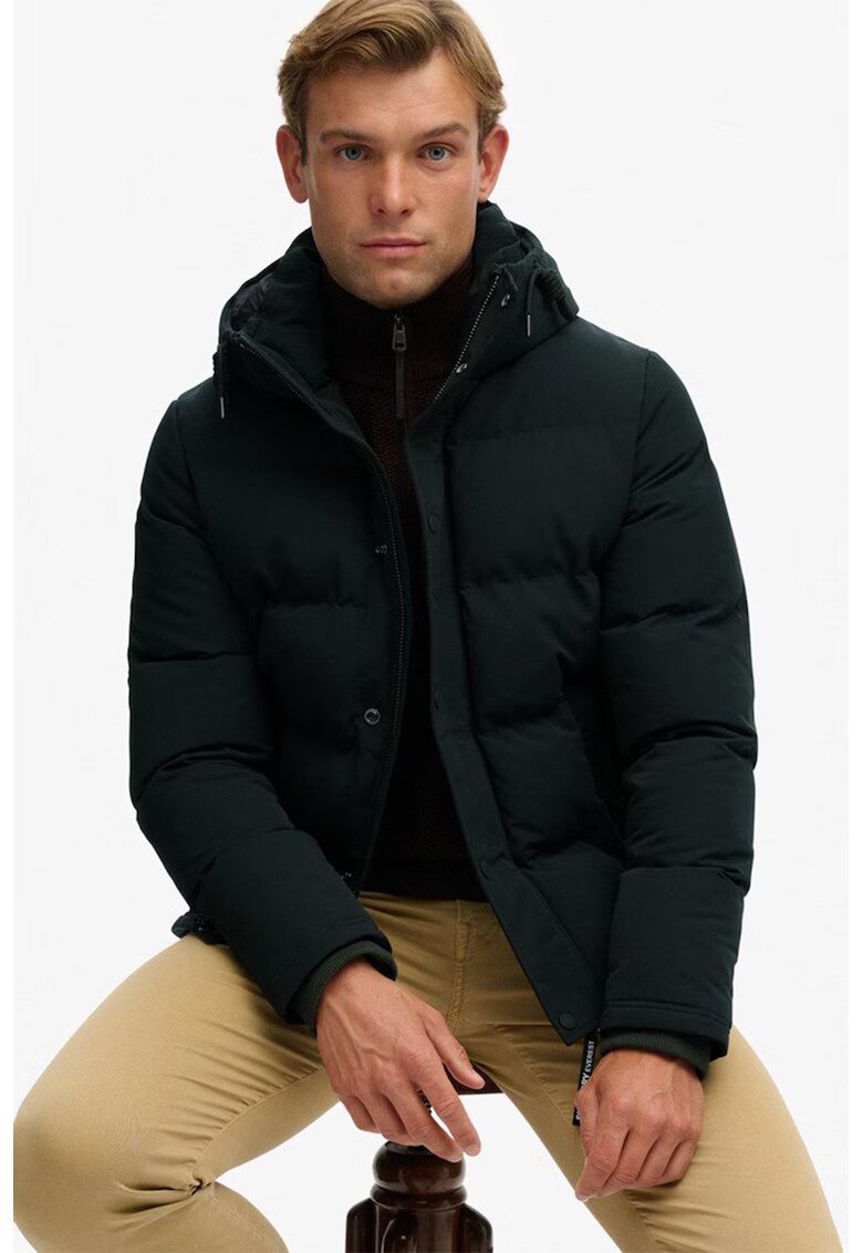 Superdry  Co Geaca cu vatelina si gluga Ovin Everest - Verde padure