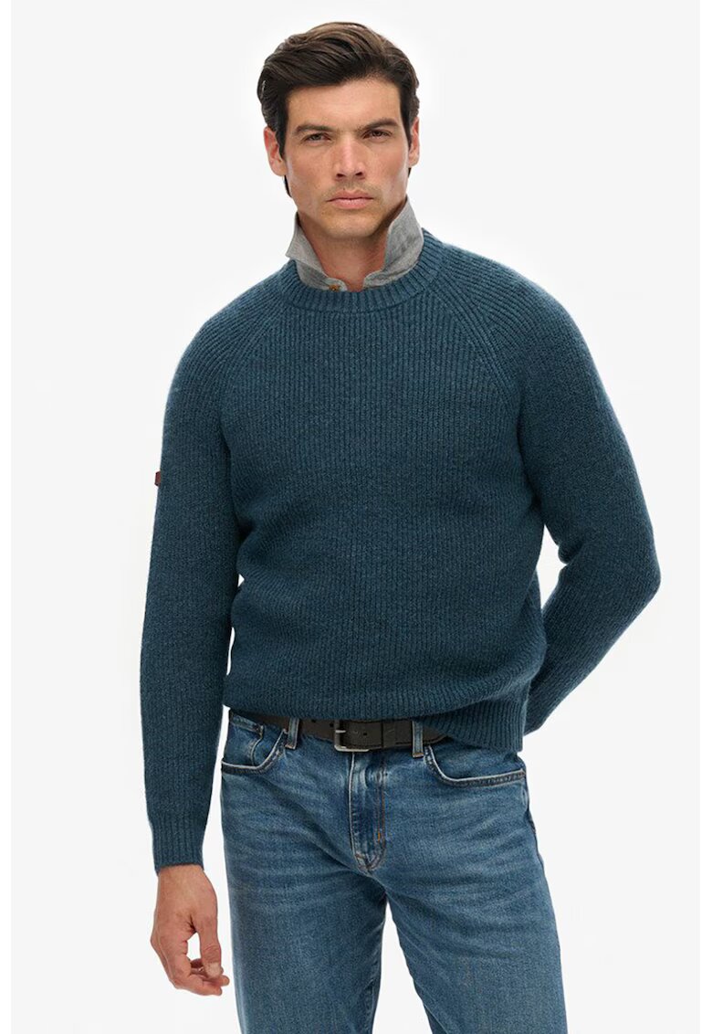 Superdry  Co Pulover cu maneci raglan - Albastru petrol