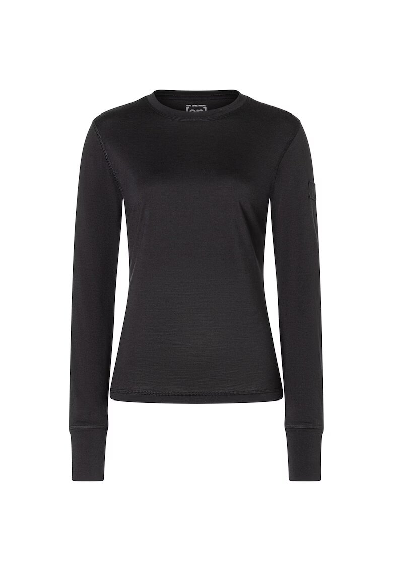 Supernatural Bluza de corp din amestec de lana BIO BASE - pentru dame - culoarea negru - Negru