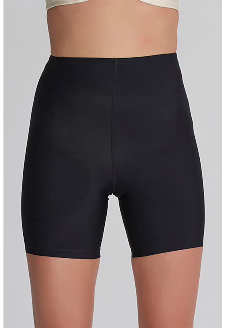 Suwen Colanti scurti fara cusaturi cu model uni si efect modelator - Negru