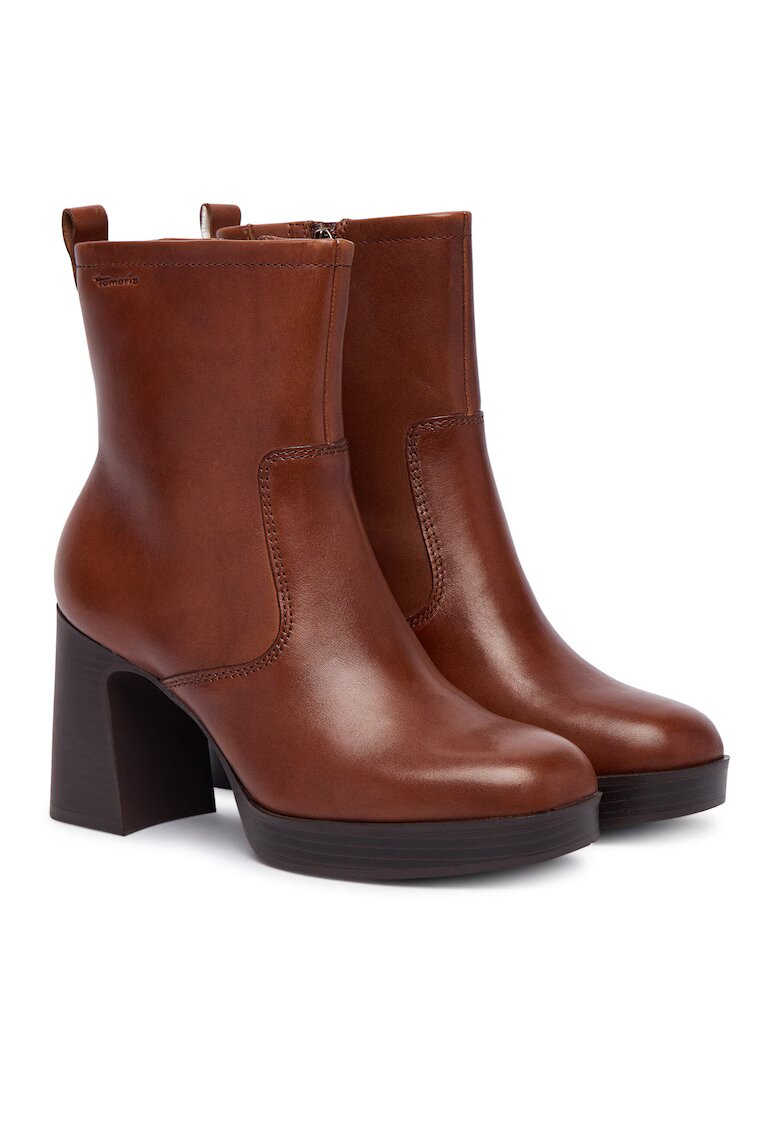 Tamaris Botine dama 311 - Piele naturala - Maro -