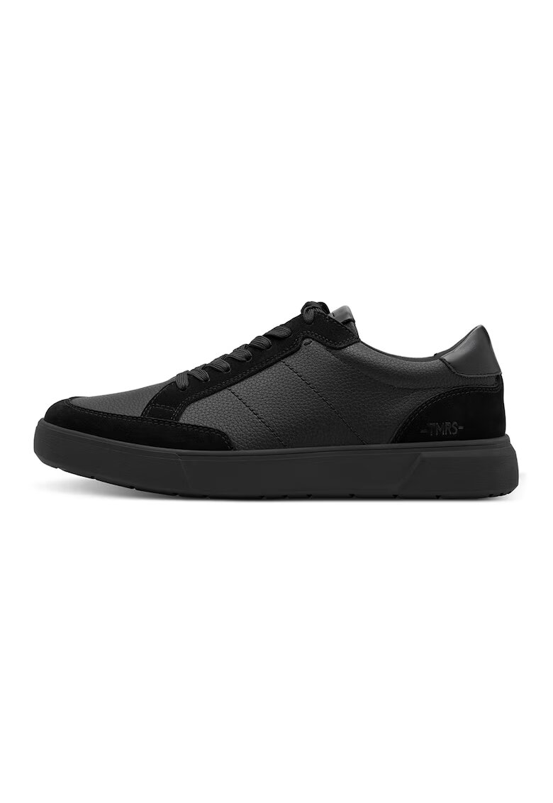Tamaris Pantofi sport de piele ecologica si piele intoarsa - Negru