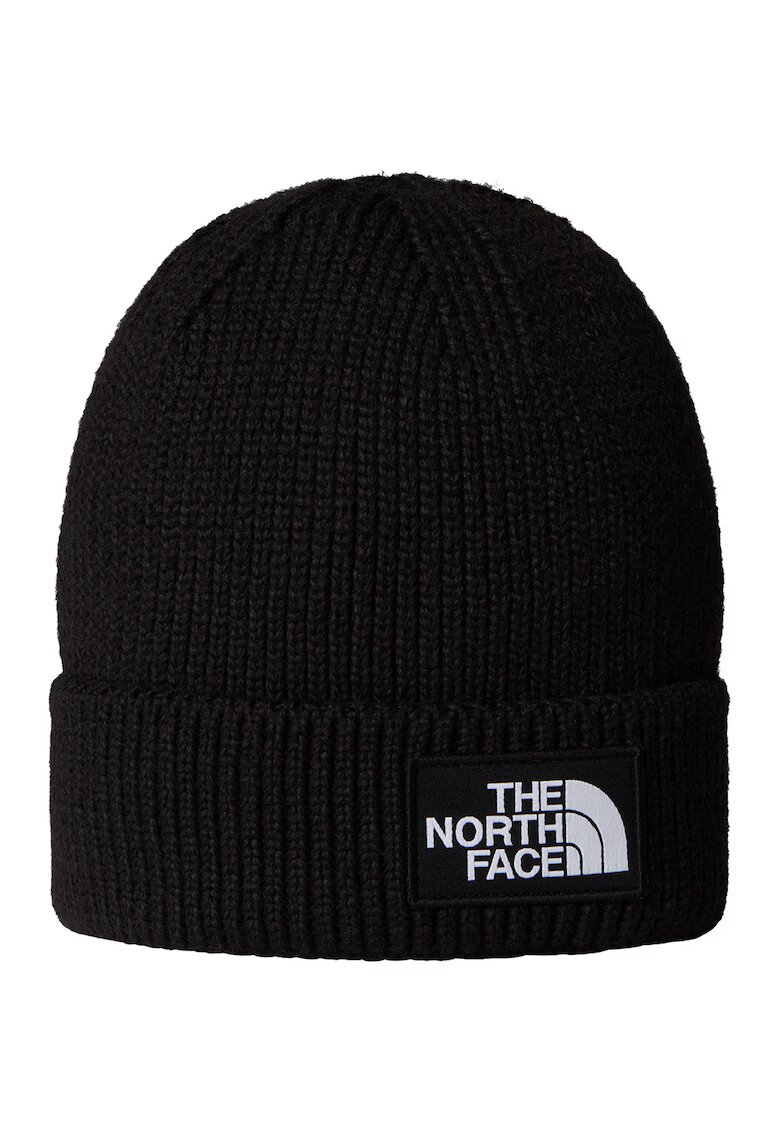 The North Face Caciula striata cu logo - Negru
