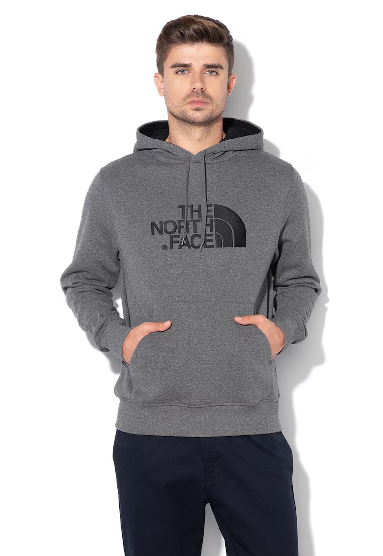 The North Face Hanorac cu imprimeu logo si buzunar kangaroo M Drew Peak - Gri melange