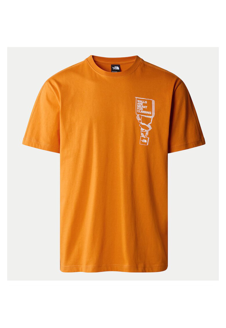 The North Face Tricou barbati portocaliu - bumbac -