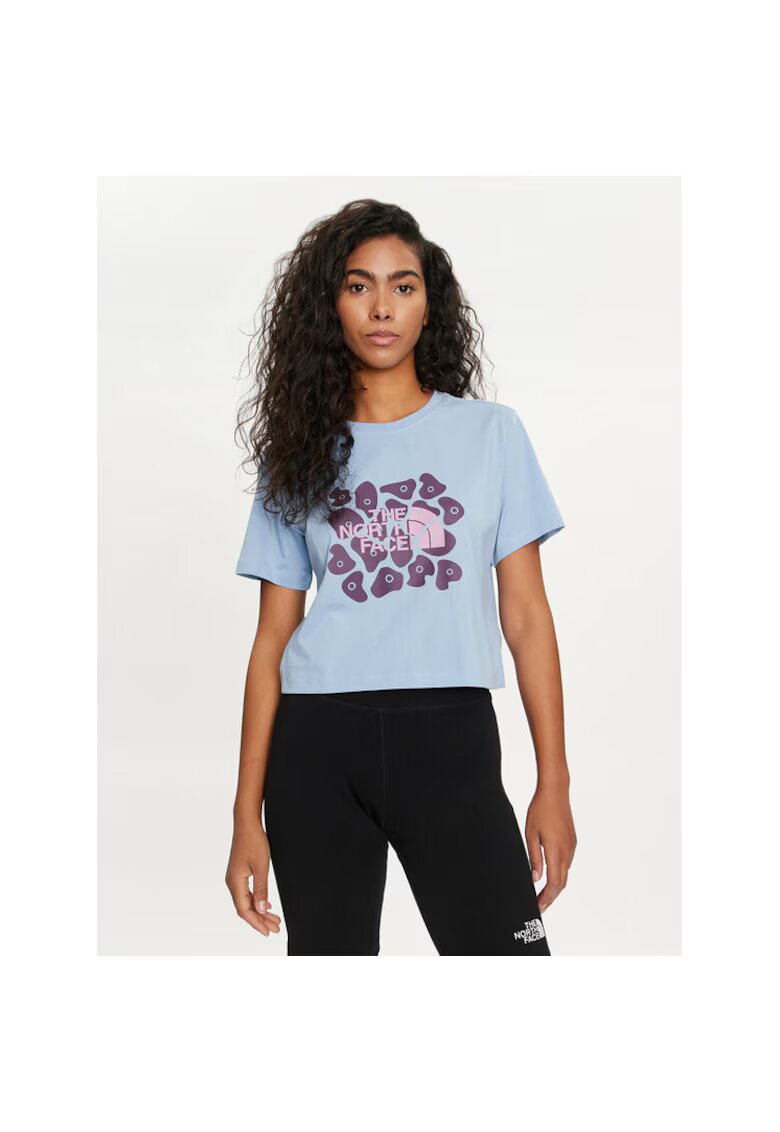 The North Face Tricou sport dama albastru - bumbac