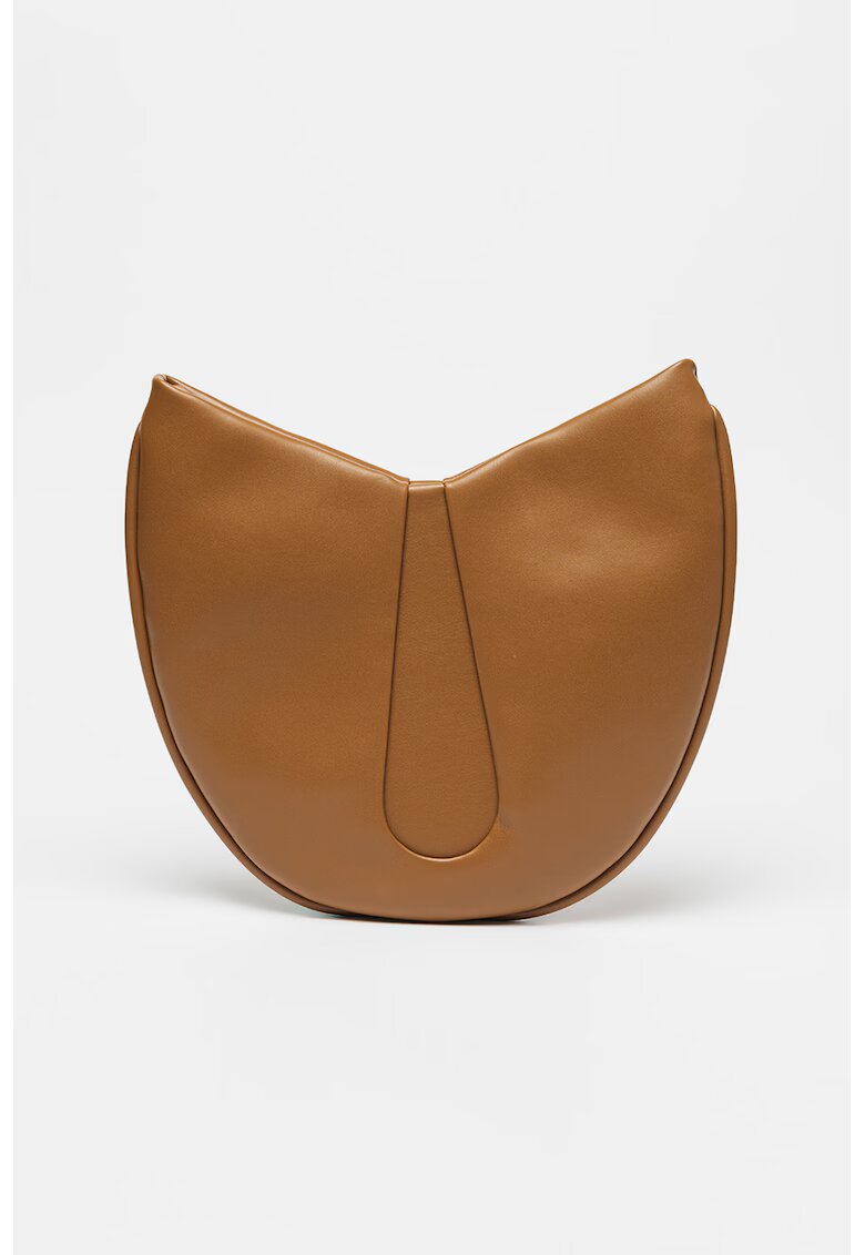 THEMOIRe Geanta din piele ecologica cu bareta de umar in diverse culori - Caramel - 30x39x2