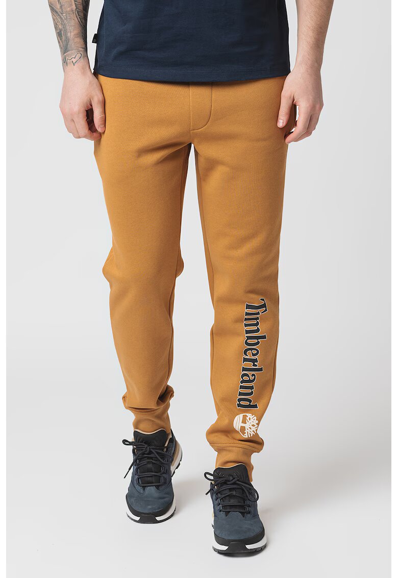 Timberland Pantaloni de trening cu talie medie si snur de ajustare in talie - Caramel