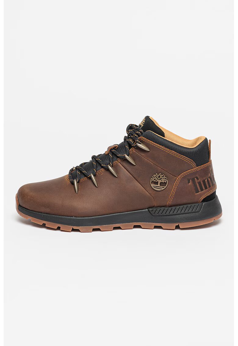 Timberland Pantofi sport de piele si material textil Sprint Trekker - Maro inchis/Negru