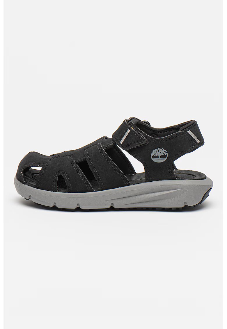 Timberland Sandale de piele intoarsa ecologica cu velcro Motion Dune - Negru