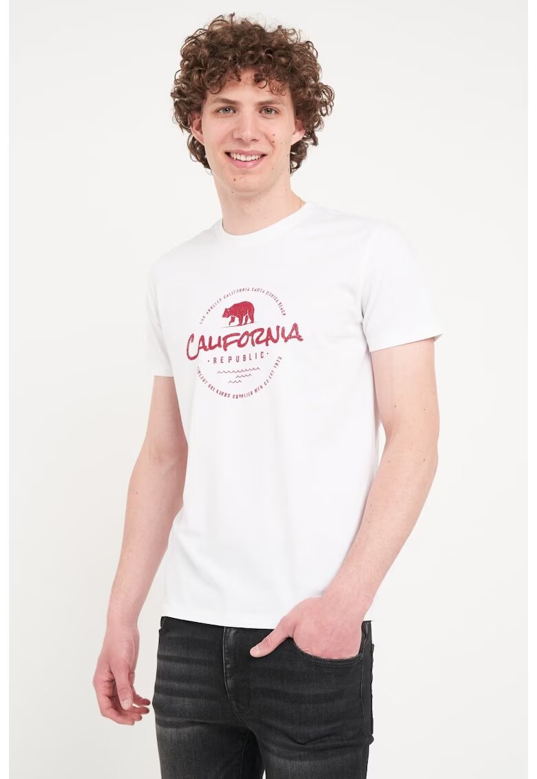 Timeout Tricou barbat cu maneca scurta si imprimeu ( WHITE - Material: Bumbac - Alb