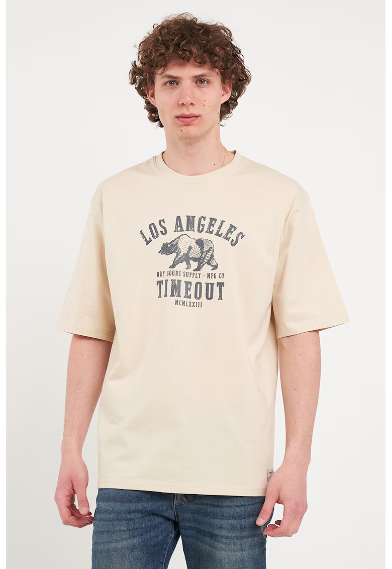 Timeout Tricou lejer de bumbac - Galben pal