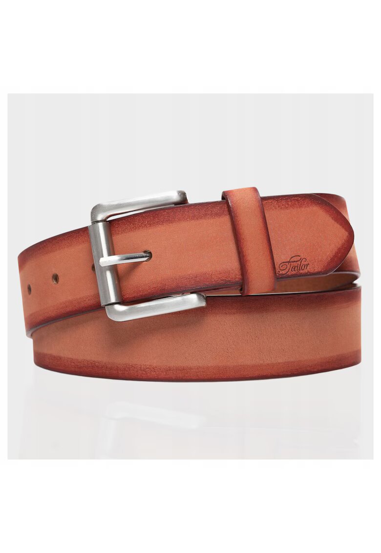 Tom Tailor Curea barbati piele naturala - portocalie - 40mm latime - 95cm lungime