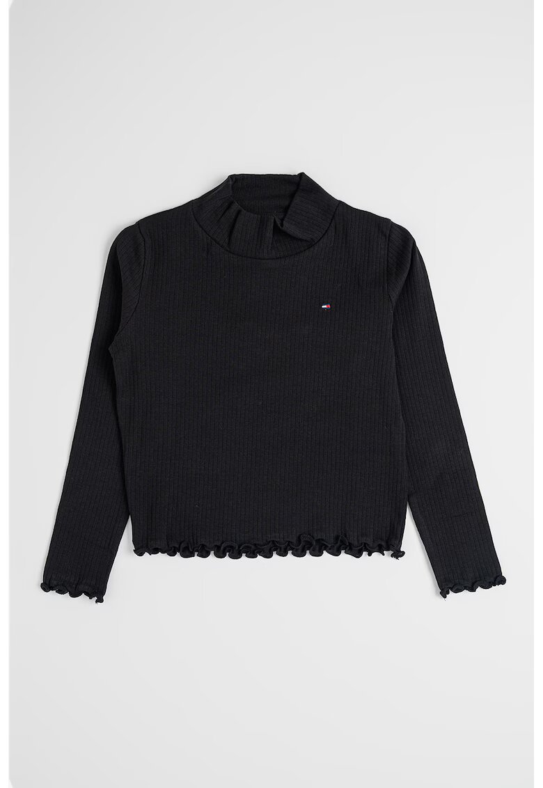 Tommy Hilfiger Bluza cu striatii si guler - Negru