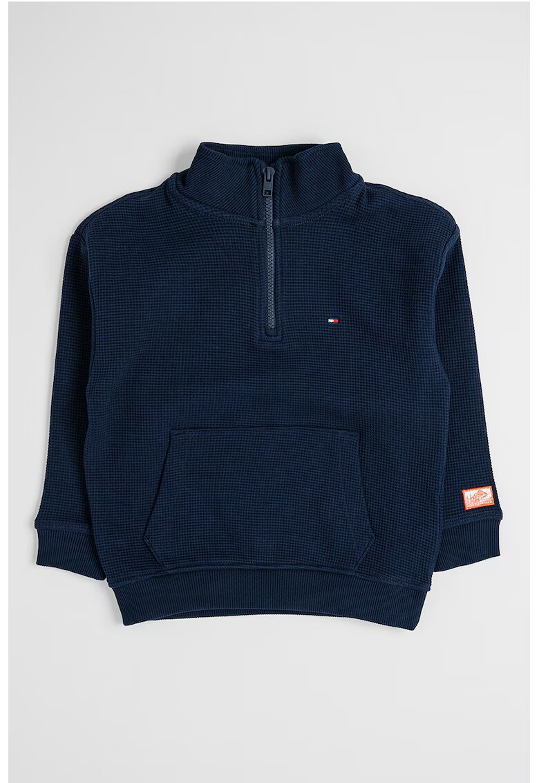Tommy Hilfiger Bluza de trening cu buzunar kangaroo si fenta cu fermoar - Bleumarin