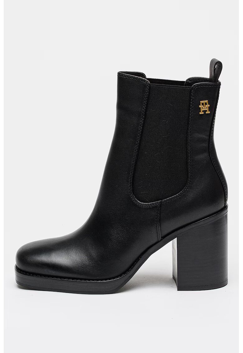 Tommy Hilfiger Botine Chelsea de piele - Negru