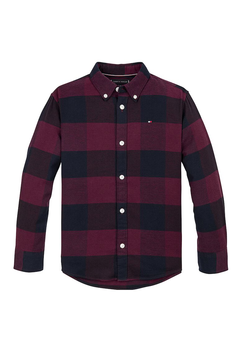 Tommy Hilfiger Camasa din amestec de bumbac organic cu model in carouri - Rosu/Bleumarin