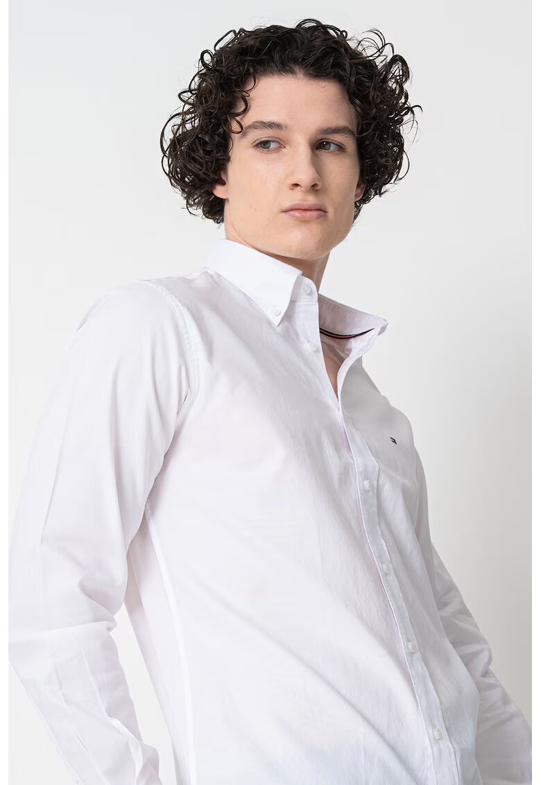 Tommy Hilfiger Camasa din bumbac cu guler Oxford - Alb