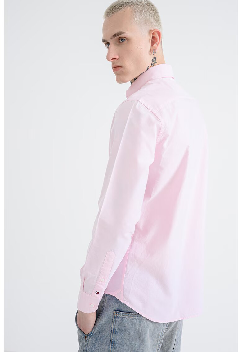 Tommy Hilfiger Camasa Oxford din bumbac - Roz pastel