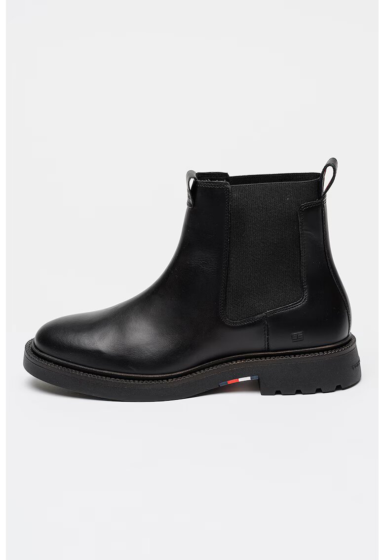 Tommy Hilfiger Cizme Chelsea din piele Comfort - Negru