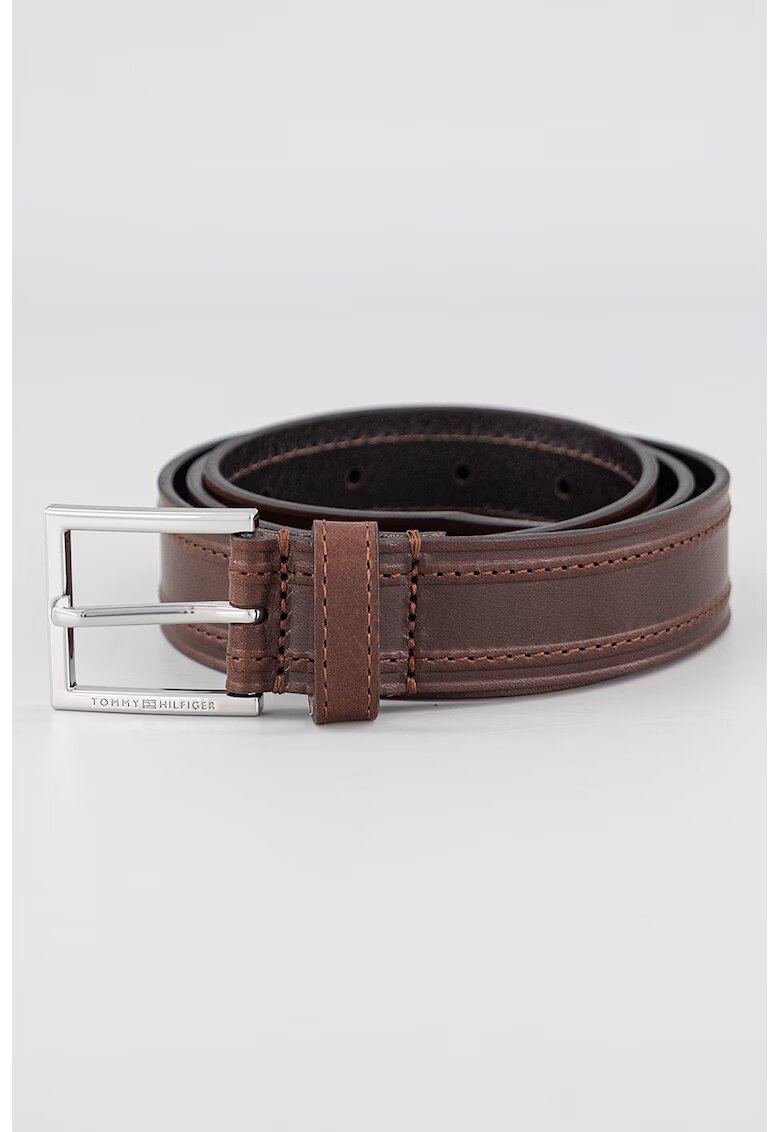 Tommy Hilfiger Curea din piele cu model uni - Negru
