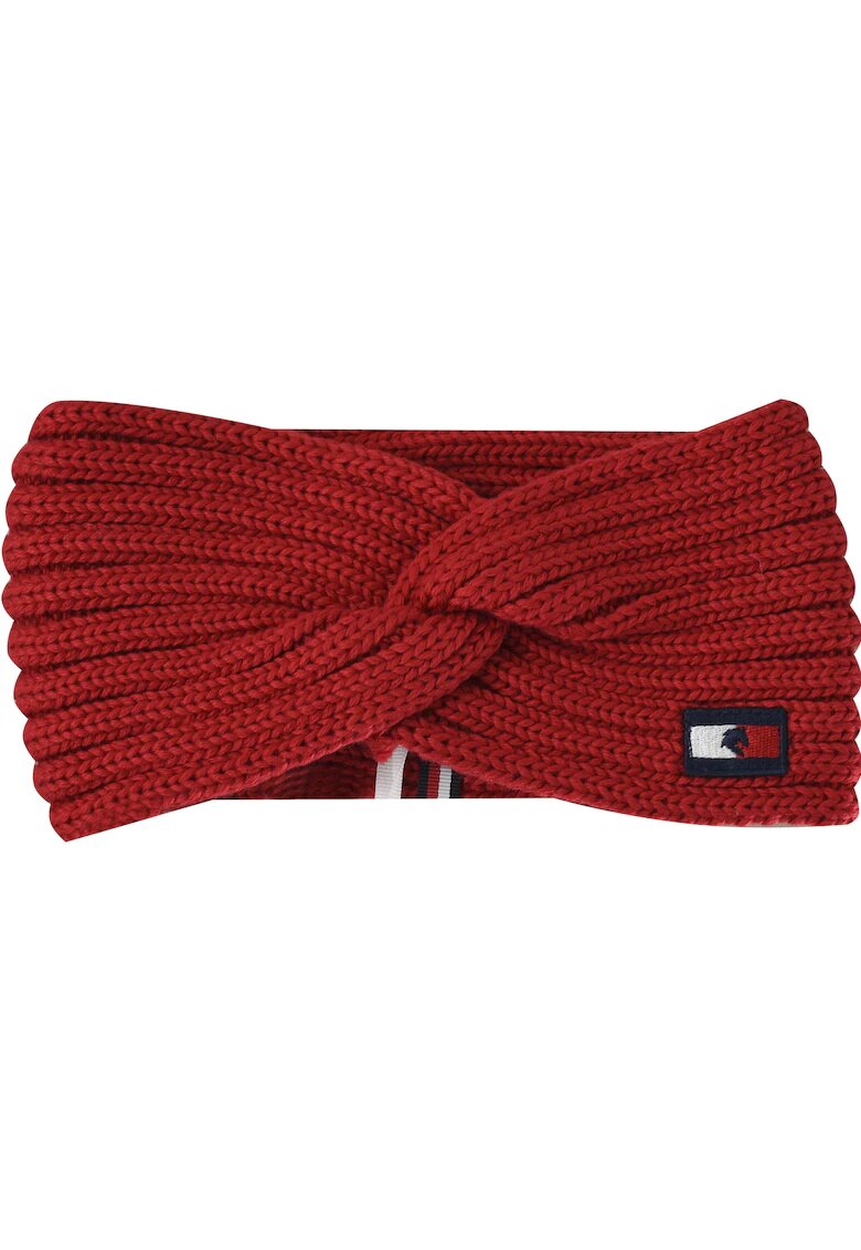 Tommy Hilfiger Esarfa Dama - TH10101-005 - Moale Si Calduroasa - Tricot Elastic - Logo Pe Fata - Se Potriveste Perfect Pe Cap - Placuta La Atingere - Ideala Pentru Zilele Reci - Confortabila Si Eleganta - Universala - Rosu