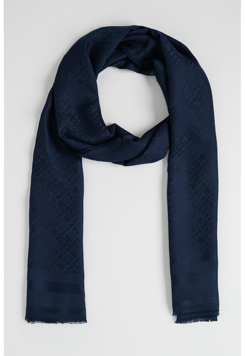Tommy Hilfiger Esarfa de modal cu monograma - Bleumarin