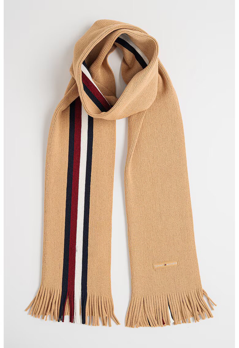 Tommy Hilfiger Fular din amestec de lana cu dungi - Caramel
