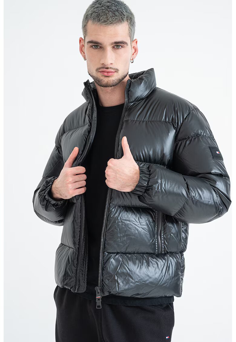 Tommy Hilfiger Geaca cu aspect matlasat - Negru