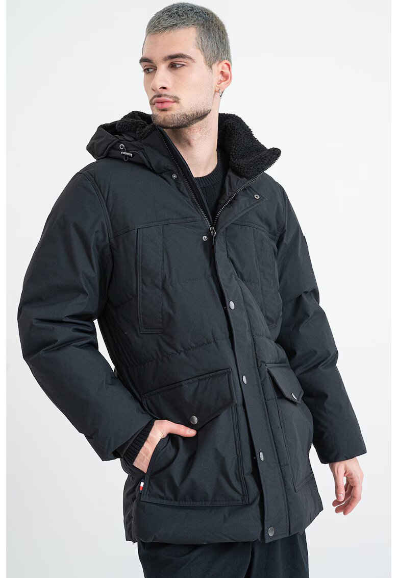Tommy Hilfiger Geaca cu umplutura de puf si gluga - Negru