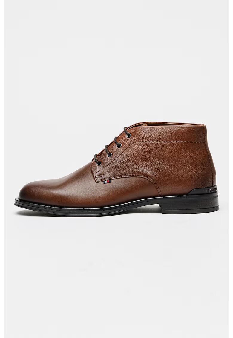 Tommy Hilfiger Ghete chukka din piele Corporate - Maro cognac