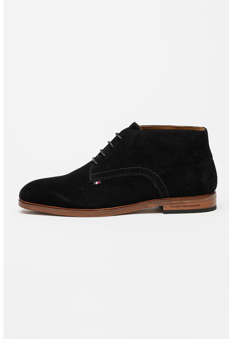 Tommy Hilfiger Ghete Chukka din piele intoarsa - Negru