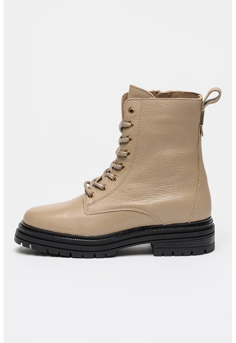 Tommy Hilfiger Ghete din piele cu benzi pull-on - Bej