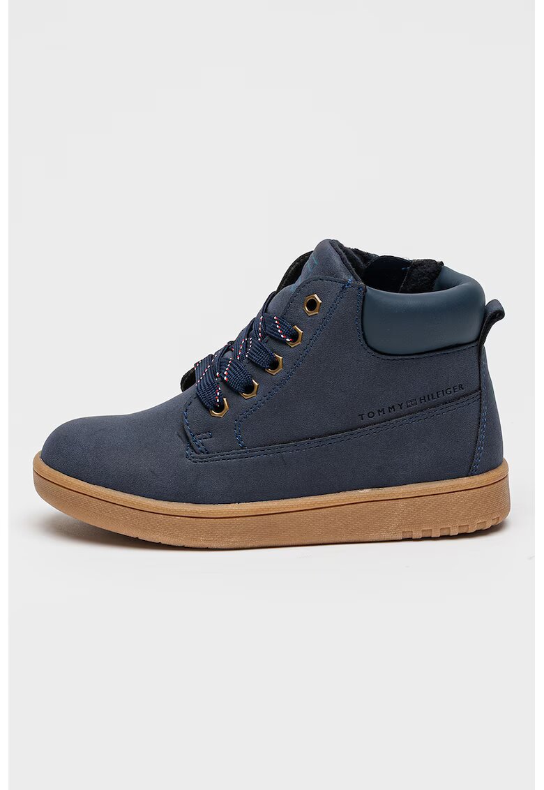 Tommy Hilfiger Ghete din piele ecologica cu fermoar - Albastru inchis