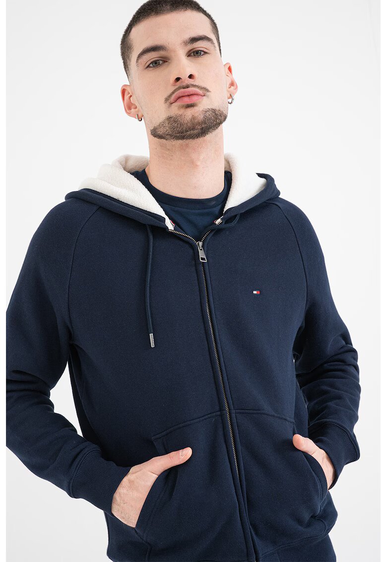 Tommy Hilfiger Hanorac cu fermoar si snur de ajustare - Bleumarin