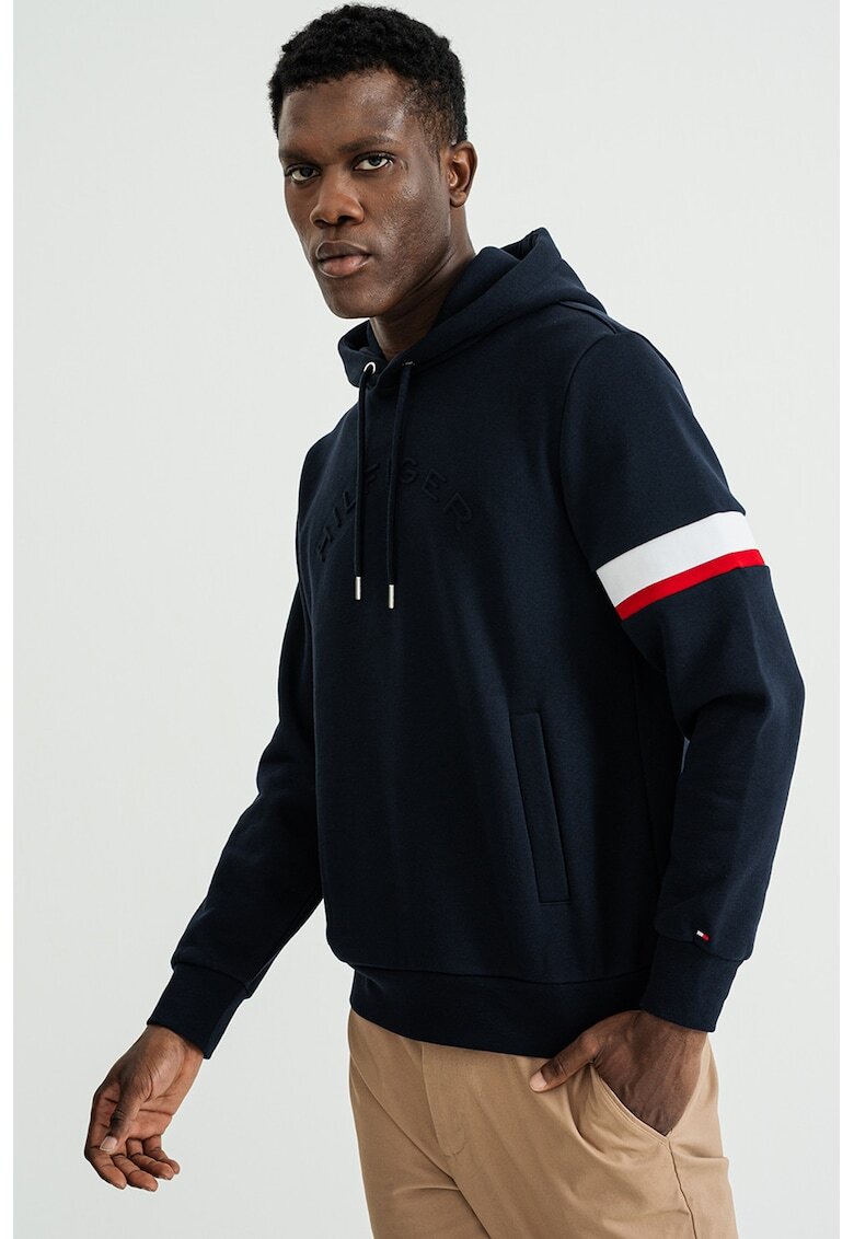 Tommy Hilfiger Hanorac din amestec de bumbac organic cu buzunare - Albastru ultramarin
