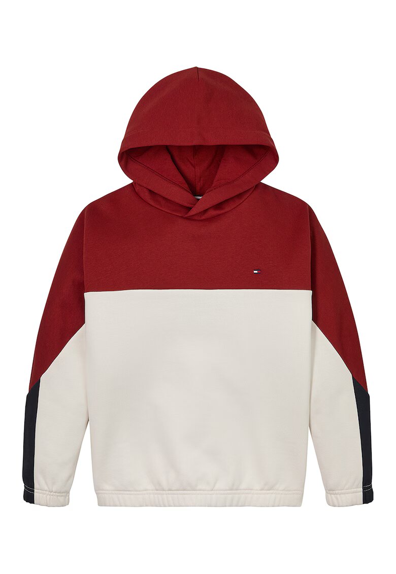 Tommy Hilfiger Hanorac din amestec de bumbac organic - Rosu/Alb