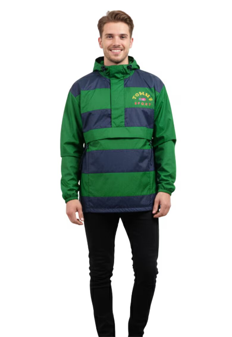 Tommy Hilfiger Jacheta cu imprimeu in dungi - Verde/Bleumarin