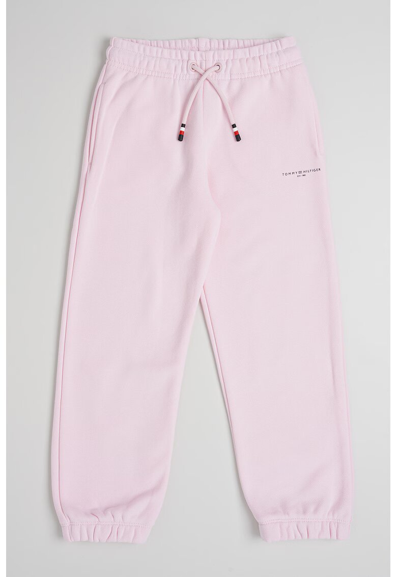 Tommy Hilfiger Pantaloni de trening din amestec de bumbac cu snur ajustabil - Roz pastel