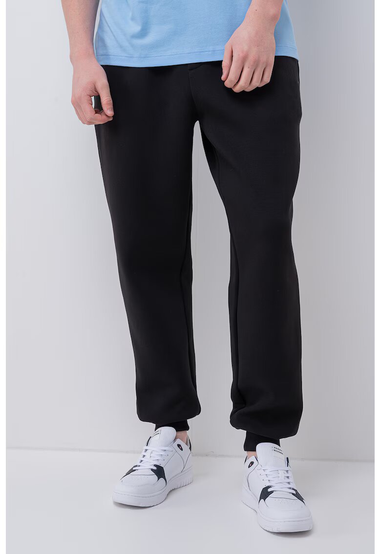 Tommy Hilfiger Pantaloni de trening din amestec de bumbac cu snur de ajustare - Negru
